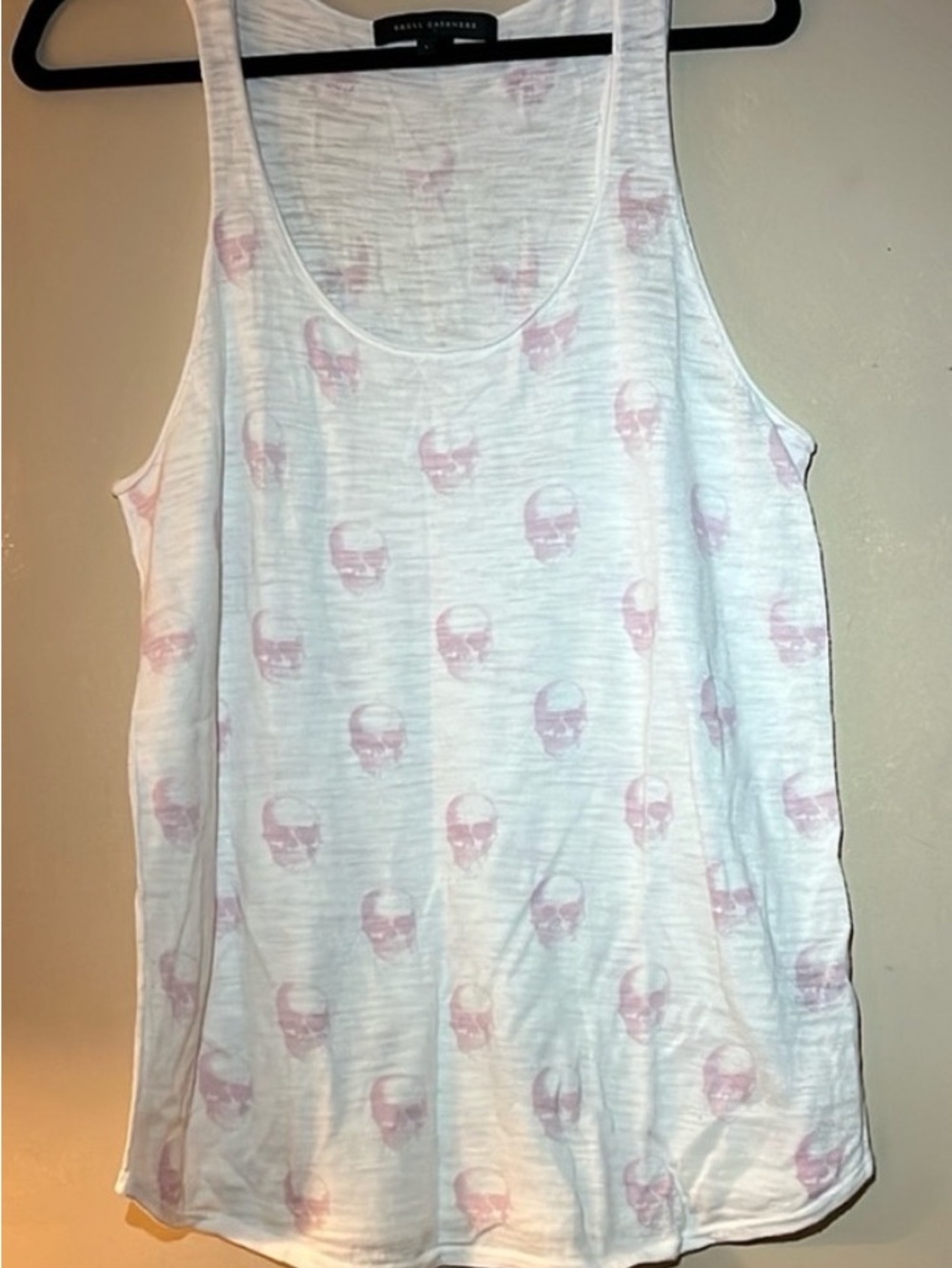 Skull Cashmere Jack Slub Knit Skull Sweater Racerback Tank Top